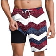 thumbnail image 3 of DIOAZUD Mens Swim Trunks 9 Inch with Liner Quick Dry Lightweight Beach Board Shorts Loose Fit 4th of July Printed Bathing Suits with Pockets, 3 of 9