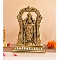 Metal Gold Tirupati Balaji Lord Venkateswara Statue Idol for Pooja, Home Temple, Office Decor & Gift - Spiritual Showpiece