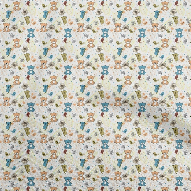 oneOone Georgette Viscose Dark Peach Fabric Bear Craft Projects Decor Fabric Printed By The Yard 42 Inch Wide