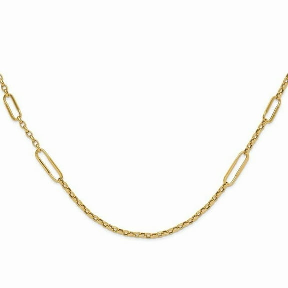 Primal Gold 14 Karat Yellow Gold Polished Fancy Link Necklace