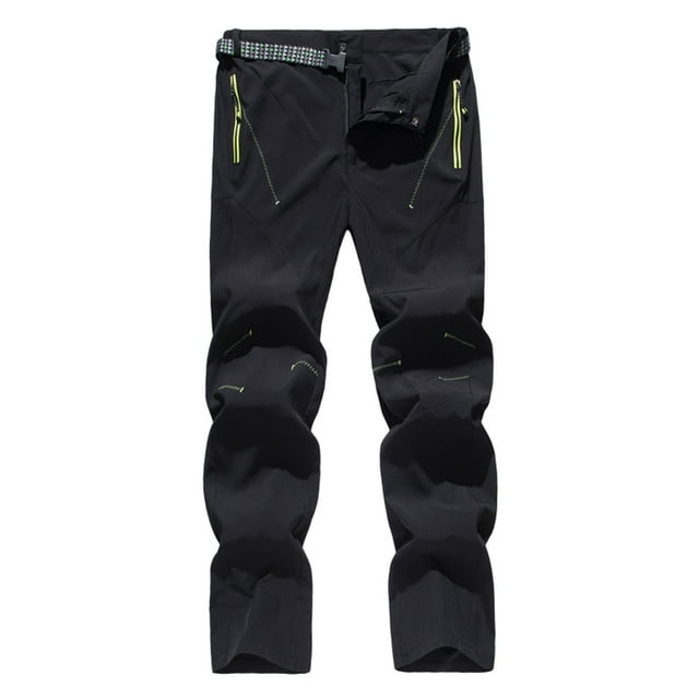 Pantalones largos para hombre, con contraste de color, transpirables, para deportes al aire libre, montañismo, de verano