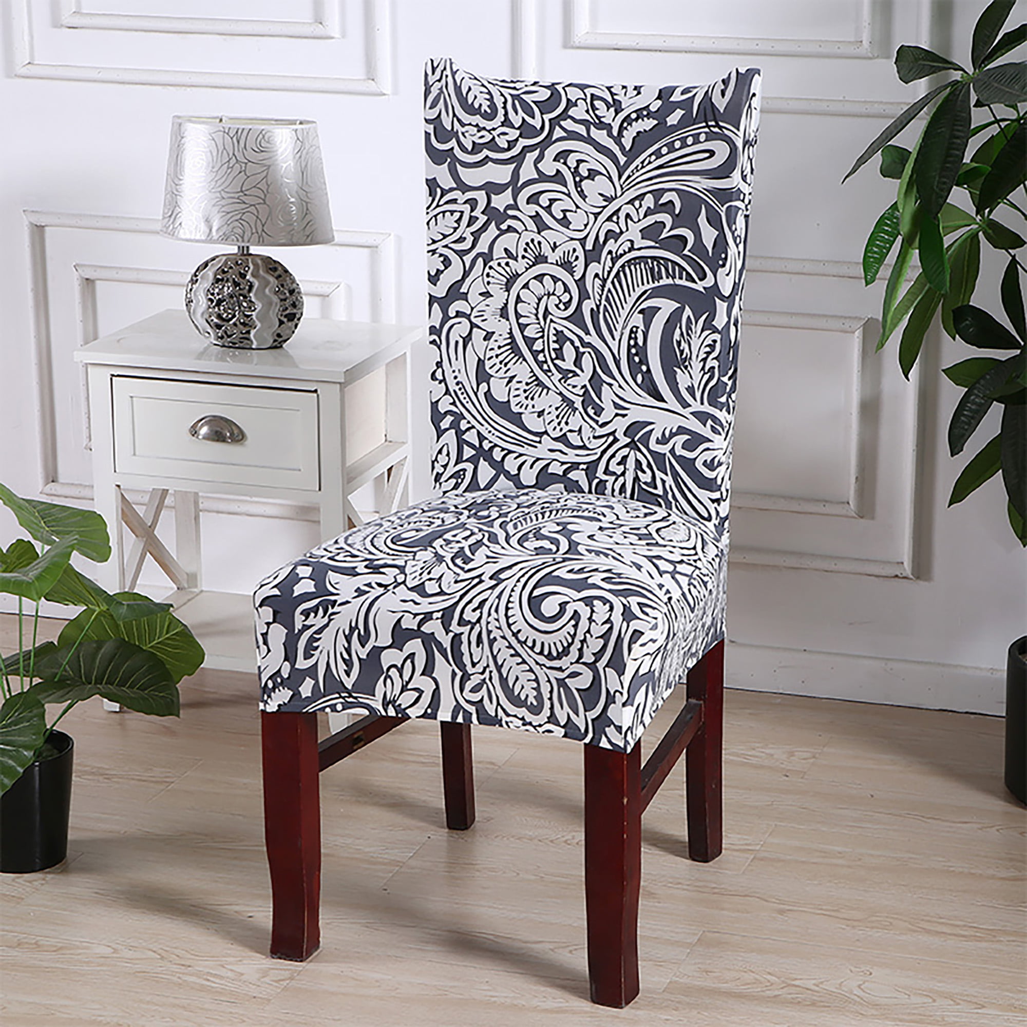 Details about   1/4/6pcs Stretch Spandex Dining Room Printed Chair Covers Slipcovers Home Decor 