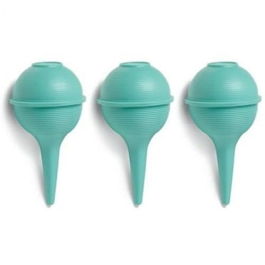 Ribbed Ear wax and Ulcer Bulb Suction Syringes, Green, 1 Oz (Pack of 3)