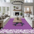 thumbnail image 3 of 5'x8' Area Rugs, Purple Whale Indoor Outdoor Area Rug for Living Room Bedroom, Spring Botanical Purple Leaf Board Washable Bathroom Rugs Kitchen Floor Carpet Mats Home Decor Aesthetic, 3 of 8