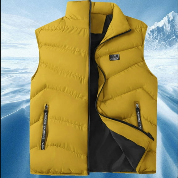 YueHuiYing Men's Vest Sleeveless Zip Up Jackets Coat Lightweight Quilted Gilet with Pockets