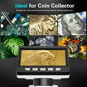 BEBANG 4.3 Coin Microscope, 1080p, 8 LED Lights, Digital Microscope for Adults Kids, Windows MacOS Compatible, 32GB
