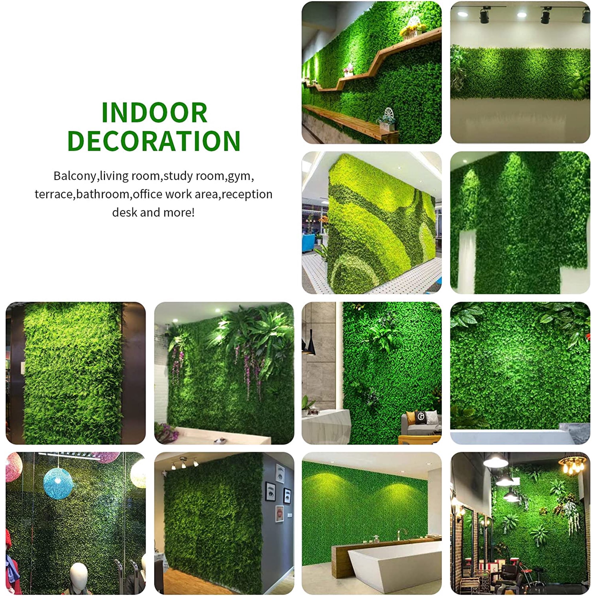 12PCS Artificial Boxwood Grass Wall Panels for 31 SQ feet, 24