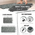 thumbnail image 4 of Jungle Printed Kitchen Runner Mat 47" x 20" - Gray Leaves Design - Stylish & Durable - Ideal for Homeowners & Renters - Non Slip & Comfort Floor Mat, 4 of 5