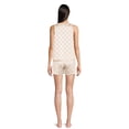 thumbnail image 3 of Lissome Women's and Women's Plus Satin Checkered Tank Top and Shorts Sleep Set, 2-Piece, 3 of 5