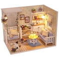 thumbnail image 1 of Ogrmar Wooden Dollhouse Miniatures DIY House Kit with Cover and Led Light-Cat Diary, 1 of 5