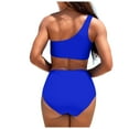 thumbnail image 3 of Women's High Waisted Bikini Sets for Women Tummy Control Swimsuits Neon Two Piece V Neck Drawstring Bathing Suits Gibobby(XL,Blue), 3 of 9