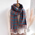 thumbnail image 1 of Womens Plaid Scarf Large Long Blanket Check Wrap Shawl with Tassel, 1 of 7