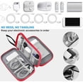 thumbnail image 4 of Electronic Accessories Organizer, Travel Cable Carry Pouch Storage Bag for Laptop Attachment Cable, Cord, Charger, Earphone etc,Black-Red, 4 of 4