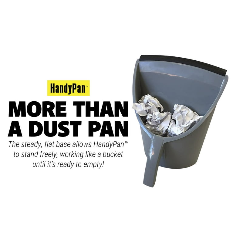 Handy Pan - Gray- Large Capacity Heavy Duty Dust Pan! Made in USA! Bucket Great for Home, Shop, Garage, Classroom, Waterproof, Stackable, Stands