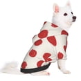 thumbnail image 2 of Goofa Abstract Red Polka Dot Pattern Small Dog Sweater Hoodies Pet Grey Hooded Soft Fleece Sweatshirts with Pocket Fall Winter Puppy Cat Sweaters Warm Clothes-X-Small, 2 of 8