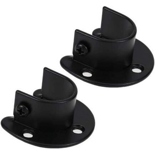 CHAO Soporte para barra de ropa montado en la pared, soporte para barra de cortina, enchufe para barra de cortina de ducha para barra de ropa de 1,26 pulgadas de diámetro, paquete de 2