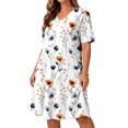 thumbnail image 6 of Enjoytime Plus Size Summer Dresses for Women Floral Printed V-Neck Short Dress Casual Short Sleeve Beach Vacation Sundress, 6 of 8