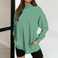 thumbnail image 2 of Posijego Women's Mock Neck Sweatshirts Trendy Long Sleeve Solid Color Pullover Sweatshirt with Pockets Fall Winter, 2 of 7
