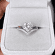 thumbnail image 1 of Delicate Silver Color White Zircon Stones Heart Rings for Women Fashion Bridal Engagement Wedding Ring Set Jewelry Gift, 1 of 5