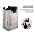 thumbnail image 3 of Yayeee Freestanding Laundry Hamper with Handle Collapsible Large Storage Basket for Clothes, Purple Deer, 3 of 7