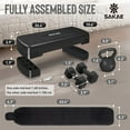 thumbnail image 3 of SAKAE Black Adjustable Aerobic Stepper Kit with Dumbbells & Kettlebell & Weightlifting Belt & Measuring Tape, 2 Level Risers Exercise Step Platform for Home Gym Exercise Fitness Workout, black, 3 of 9