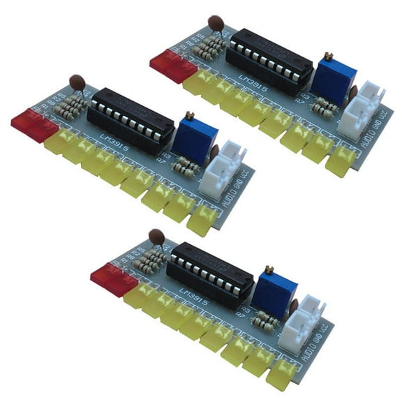 3X LM3915 Audio Level Indicator DIY Kit 10 LED Sound Audio Spectrum Analyzer Level Indicator Kit Electoronics Soldering