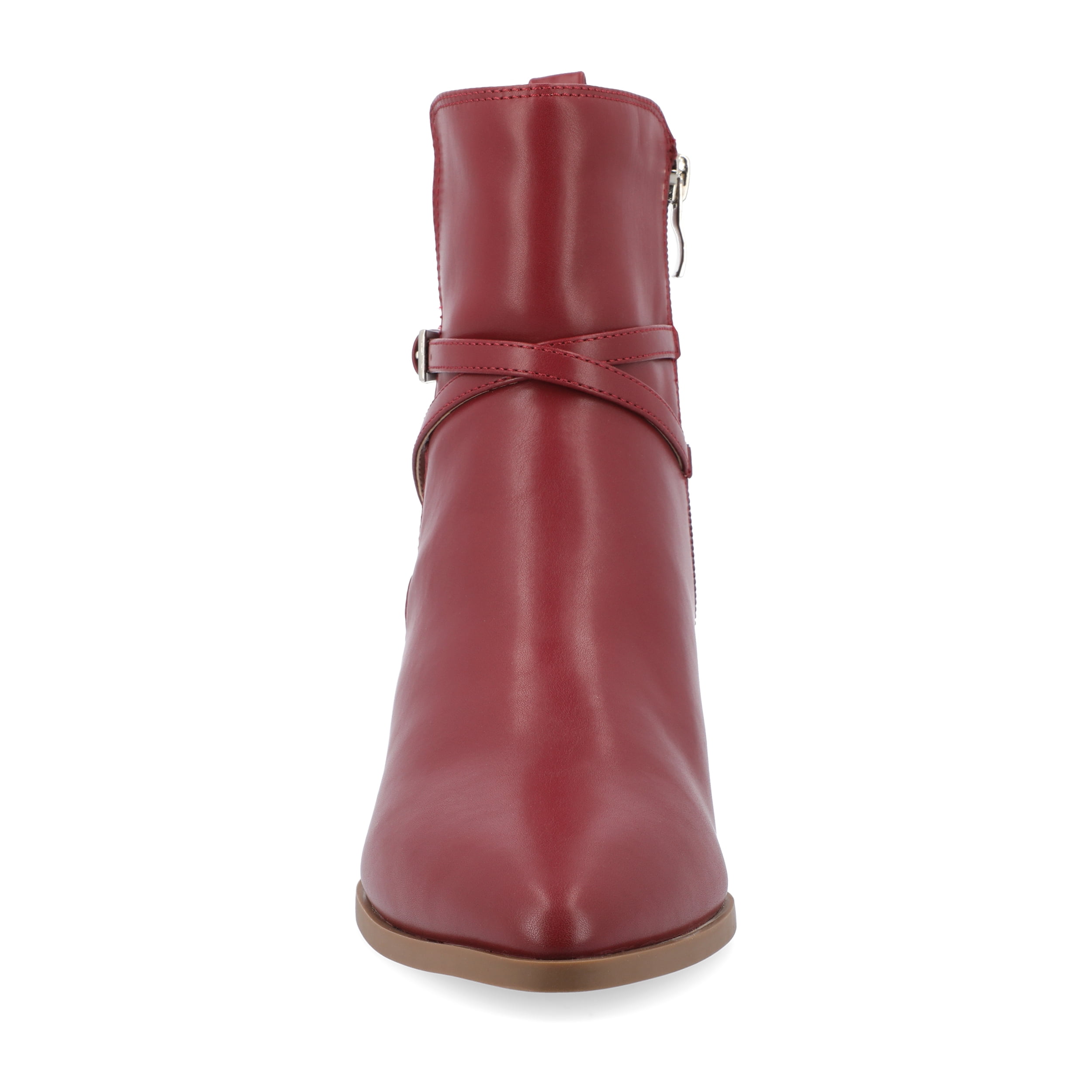 Journee Womens Estelle Stacked Heel Pointed Toe Booties, Widths Available