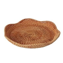 MISSMILE Serving Tray,Artisan-Woven Decorative Tray,Multi-Functional Coffee Table Tray,Ideal for Serving Food and Enhancing Home Decor