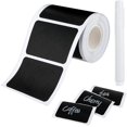 thumbnail image 1 of 150Pcs Waterproof Chalkboard Labels, Reusable Blackboard Stickers for Kitchen Organize with 1 White Chalk Pen,Removable Label Sticker on a Roll for Jars, Scrapbooking(Rectangle ) - -, 1 of 8