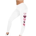 thumbnail image 6 of Feancey Birthday Gift Women's Workout Leggings Long Casual Heart Print High Waist Yoga Pants Valentines Day Stretchy Tummy Control Tights Ladies Holiday Gifts White L, 6 of 7