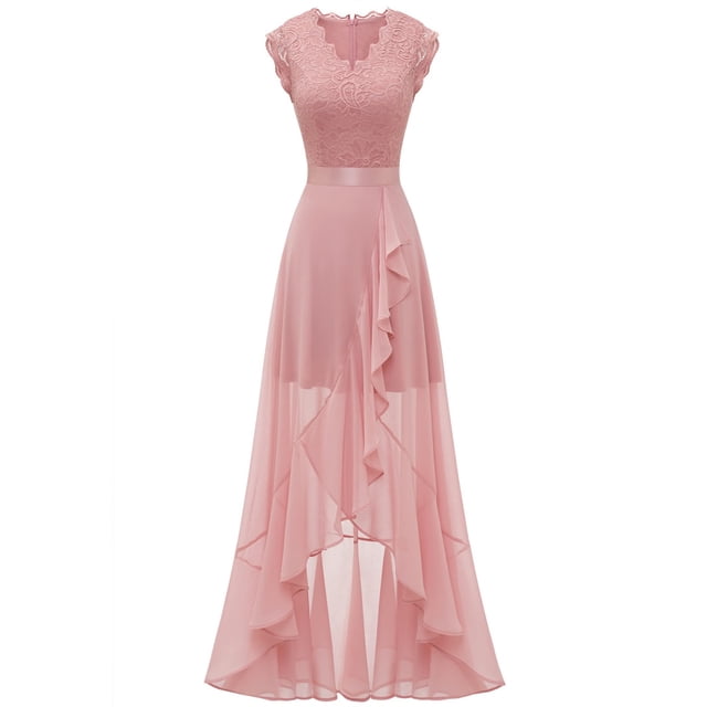 Vestido de cóctel elegante con escote en V para mujer, vestido de dama de honor