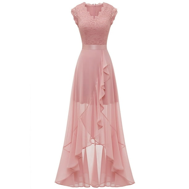 Vestido de cóctel elegante con escote en V para mujer, vestido de dama de honor