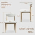 thumbnail image 6 of Morden Fort White Boucle Dining Chairs Set of 2, Armless Dining Chairs with Wood Grain Metal Legs for Kitchen, Living Room, Apartment, 6 of 7