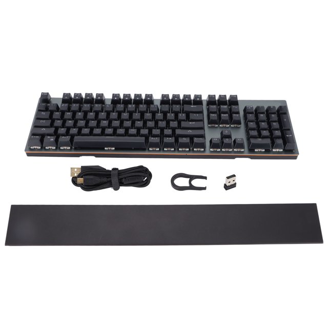 Teclado inalámbrico 104 teclas Transmisión inalámbrica 2.4G Ahorro de energía Retroiluminación LED Teclado para juegos Eje verde