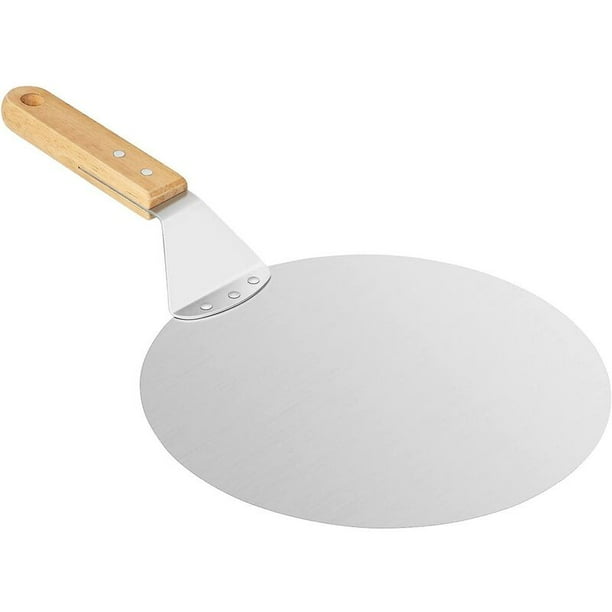pizza Shovel, Round Pizza Paddle With Wooden Handle And Stainless Steel