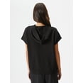 thumbnail image 4 of Viscose Kangaroo Pocket Detail Short Sleeve Hooded Sweathirt, 4 of 6