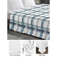 thumbnail image 6 of Blue Plaid Twim XL Size Flat Sheet, Wrinkleproof & Fadeproof Cooling Flat Bed Sheet Only, Watercolor Checkered Blue Ombre Breathable Soft Bedding Top Sheets 66 x 102 Inches, 6 of 8