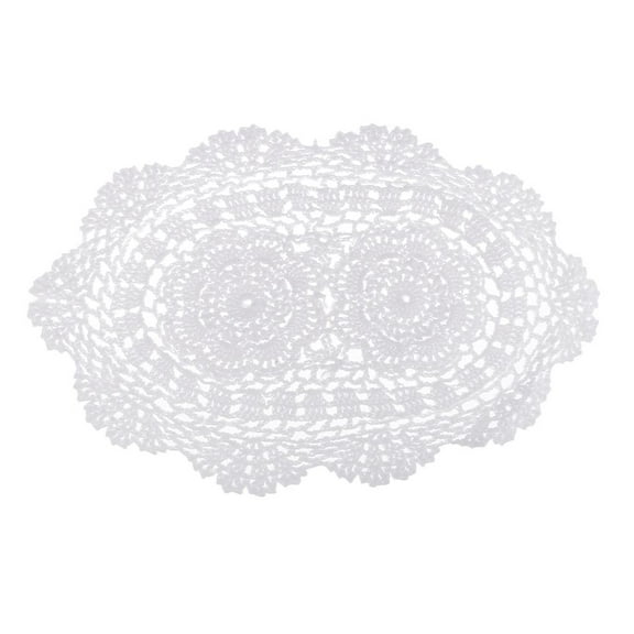 Yunhgft Handmade Crochet Lace Placemats Doilies, Oval, White, 15 x 11 inch, Shop Table