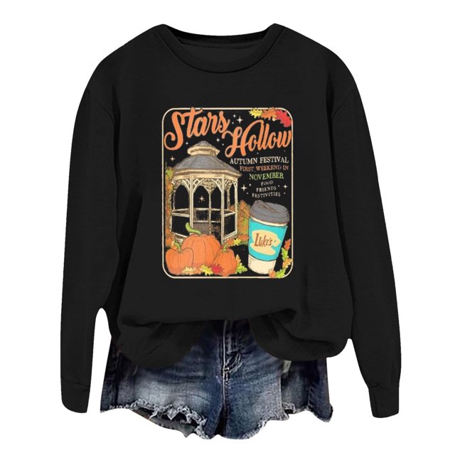 VBARHMQRT Chandails en Molleton Graphiques pour Femmes Chandail Tendance à Capuche Imprimé Lettre Col Rond pour Automne et Hiver