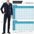 thumbnail image 2 of YFFUSHI Men's Slim Fit 3 Piece Suit One Button Business Wedding Prom Suits Blazer Tux Vest Trousers Purple Small, 2 of 5