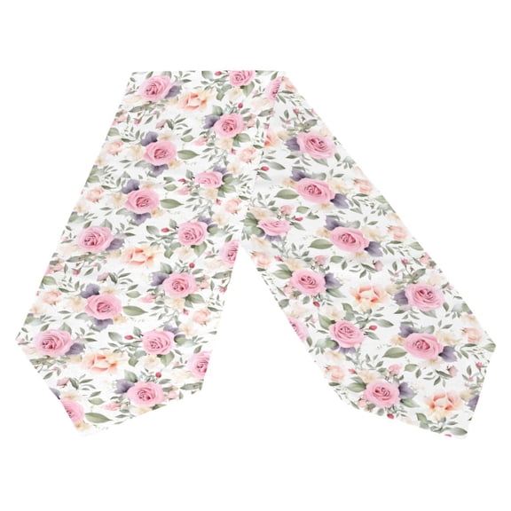 Ryvnso Rose Flowers Pink Table Runner Tablecloth Home Decoration 13 x 70 inches