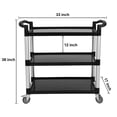 thumbnail image 4 of Service Cart, 3 Tier Heavy Duty Rolling Utility Cart Portable Trolley with Lockable Wheels, 4 of 9
