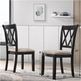 thumbnail image 5 of JERFIT Black Fabric Dining Chairs Set of 2, Modern Cross Back Upholstered Side Chairs for Kitchen, Dining Room, 5 of 6