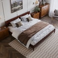 thumbnail image 4 of Aria King Solid Wood Modern Low Profile Platform Bed in Walnut, 4 of 14