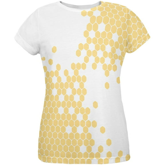 Honeycomb Bees All Over Womens T-Shirt - X-Large