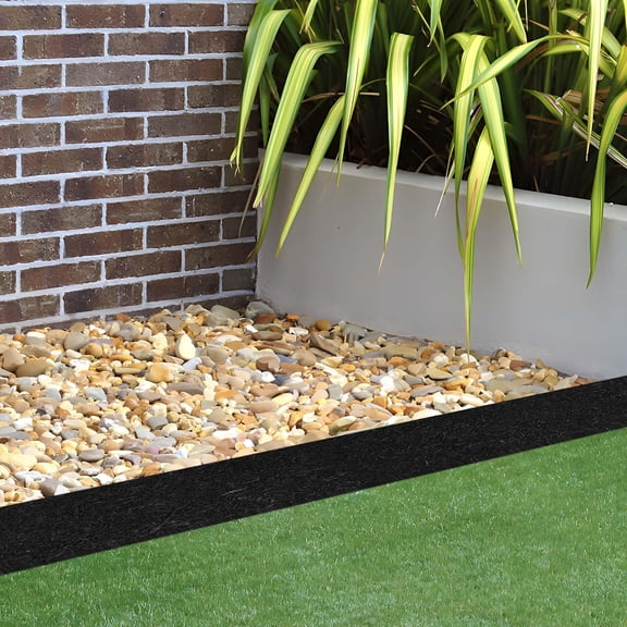 Black Rubber Mulch 94in x23.6in  Rubber Mulch Mat Roll Natural Looking Permanent Rubber Mulch Edging Border for Garden, Landscaping Outdoor