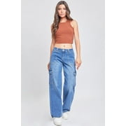 Womens Cargo Jeans with Bungee Hem