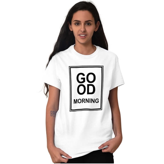 Good Morning Awake Fashion Stylish Women's Plus Size Graphic Tee Brisco Brands 2X