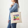 thumbnail image 3 of CafePress - Live Let Love Statue Of Liberty Tote Bag - Unisex Canvas Tote Bag, Beige, 1-Piece, 3 of 6