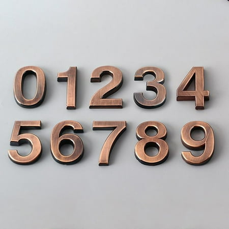 

1Pc Adhesive Glossy 3D House Number Door Plate Sign Outdoor Hotel Room Number